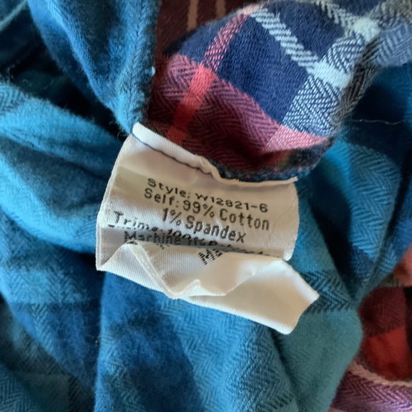 JOHNNY WAS WORKSHOP EMBROIDERED COTTON PLAID SHIRT XS - Picture 7 of 8